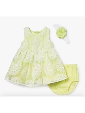 The Children's Place Baby Girl Dress Set 3-6 Months  w/bloomers and headband